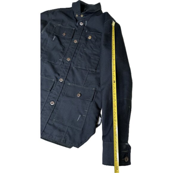 G Star Raw Military Field Utility Jacket Men M Black Full Zip Snap Cargo - Picture 5 of 7
